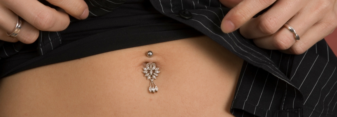 Piercing Nombril Long Pour Femme Enceinte Avec Cœur Bleu - Acier Chirurgical 316L, Neuf Avec étiquettes